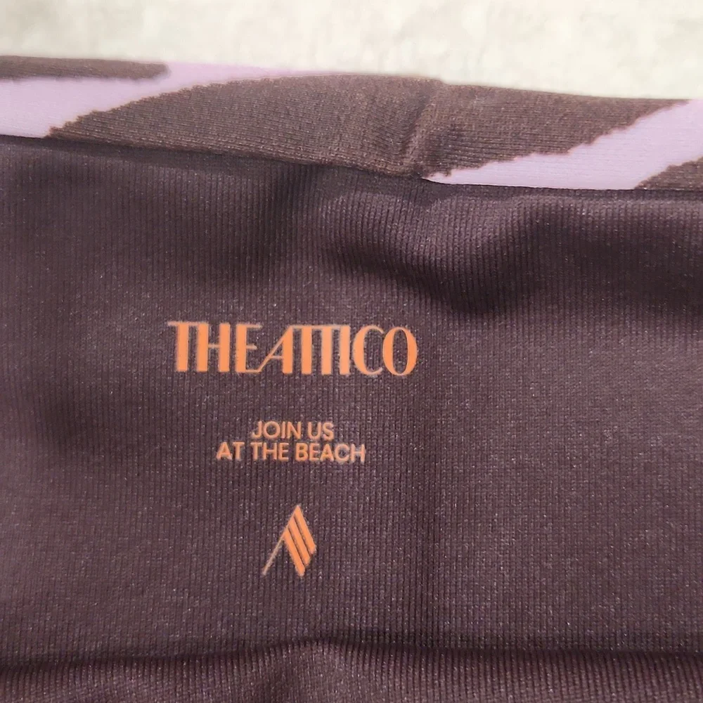 The Attico Brown and Purple Zebra Print Midi Skirt